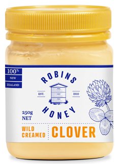 Robins creamed clover honey jar